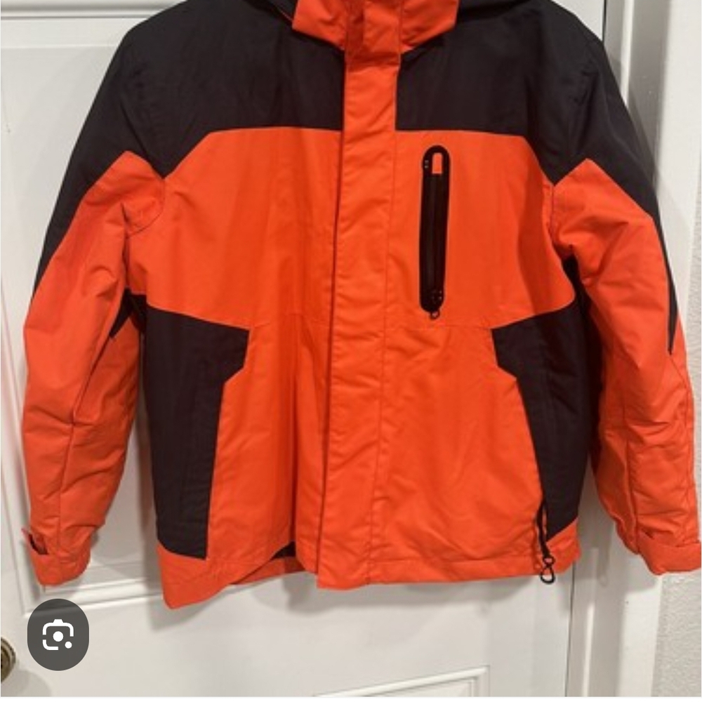 Pulse Kids Puffer Jacket in Orange and Black
